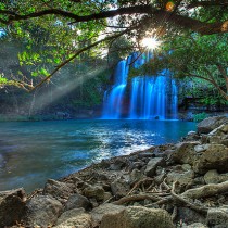 Eden-like waterfall