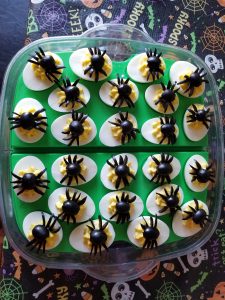 Spiders on Deviled Eggs