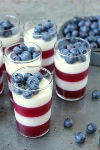 red, white and blue dessert